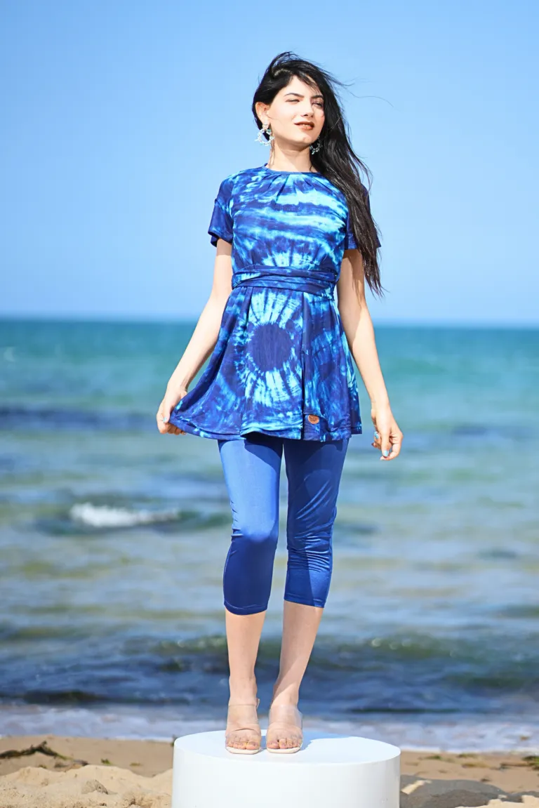 Maillot de Bain Avec Short Azur Bleu