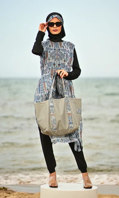 Large Grey Beach Bag Soline