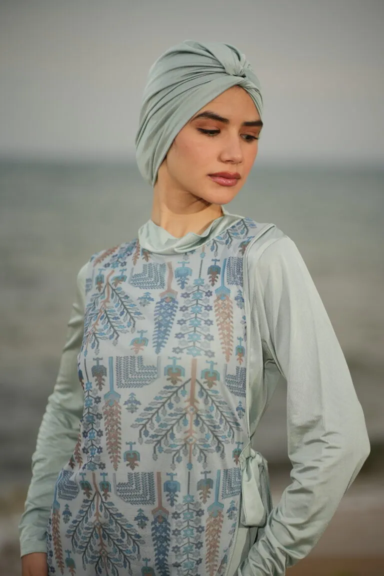 swim turban vert d'eau