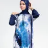Pull Oversize Imprimé Bleu