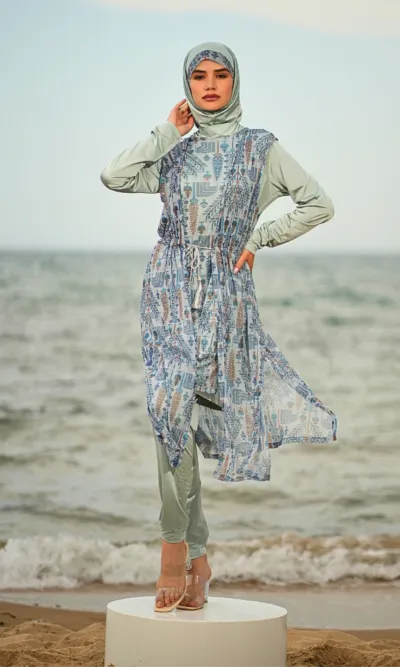 burkini moderne vert d'eau Soline