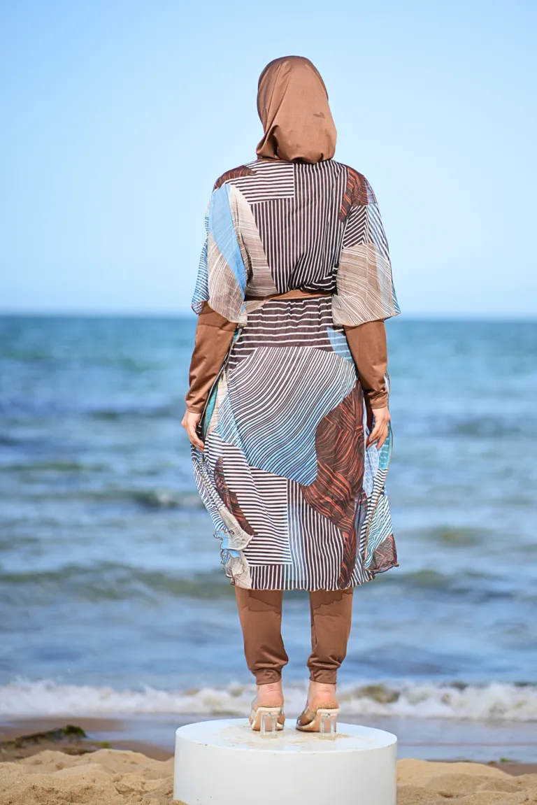 burkini marron femme