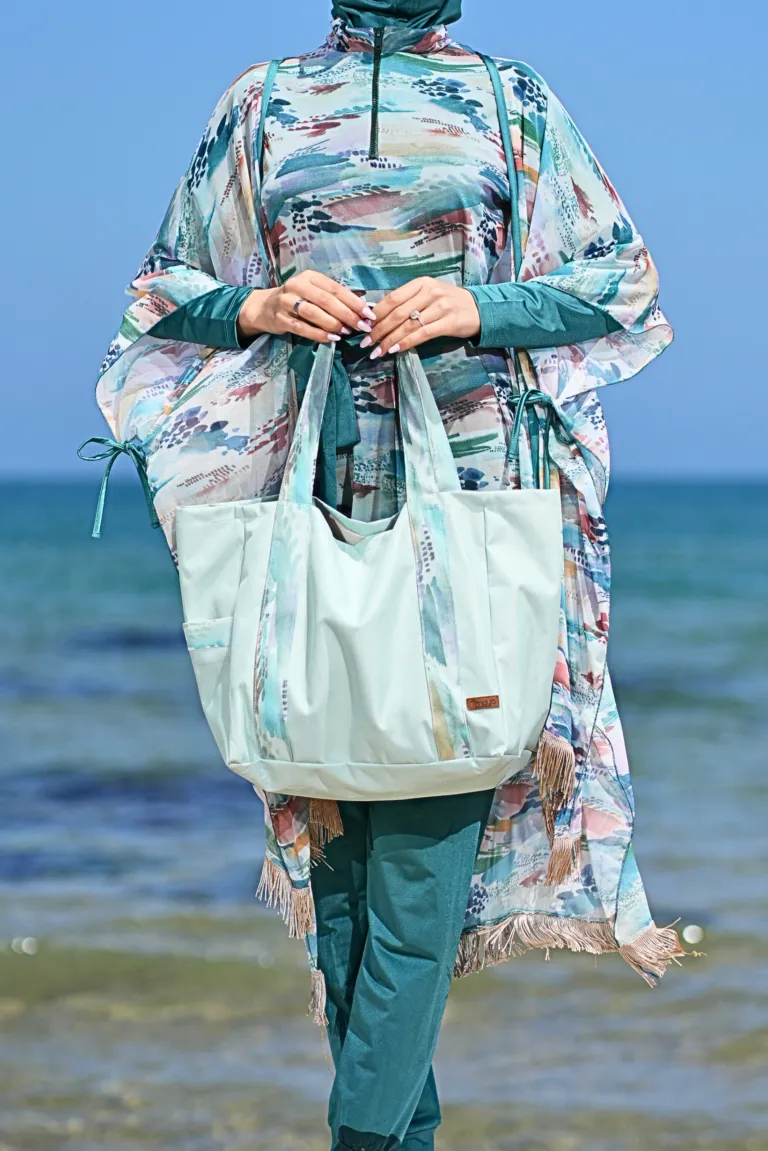 sac de plage femme vert