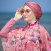 turban de natation rose