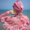 turban de natation rose