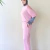 Modest Wide Leg Sports Pants for Women Pink