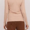 pull coton manches longues beige rosé