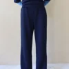 Wide Leg Sports Pants for Women Blue