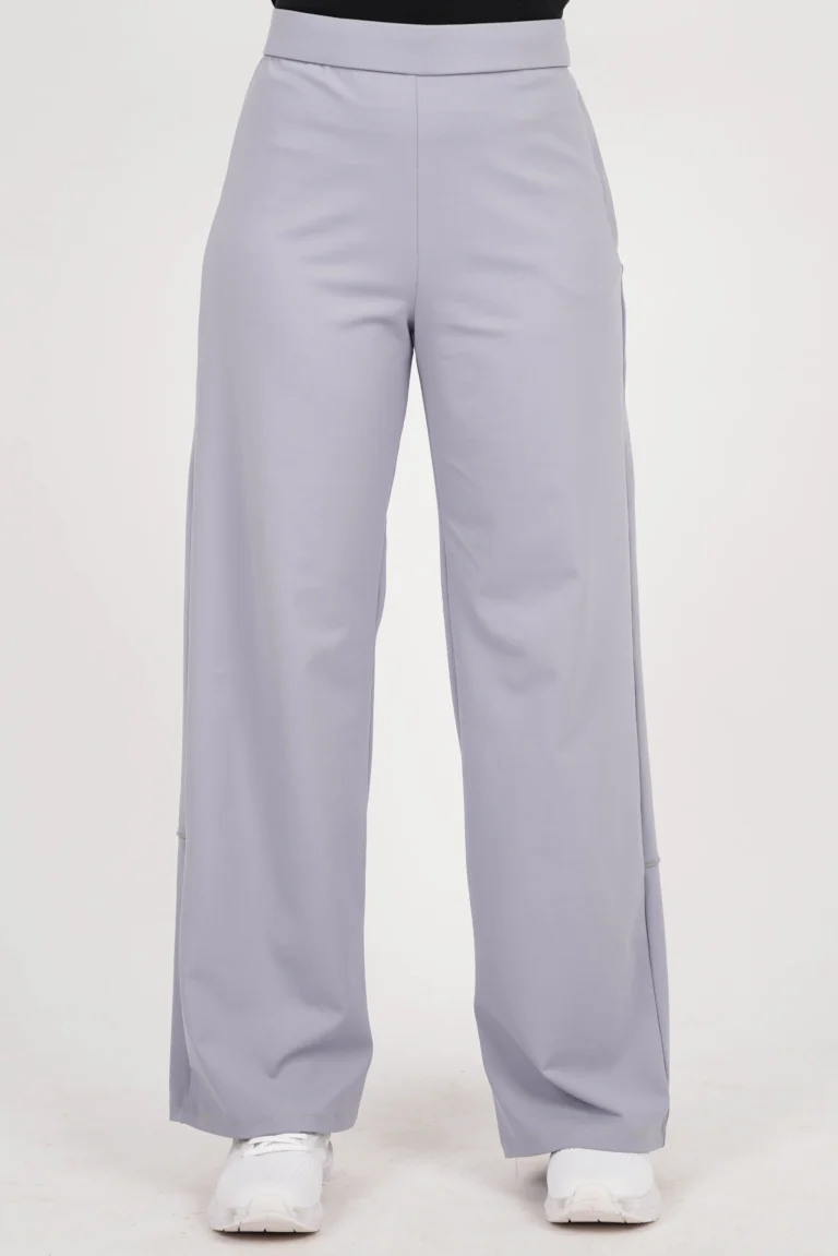 Women's Wide Leg Pants - Light Gray