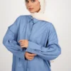 chemise oversize bleu acier