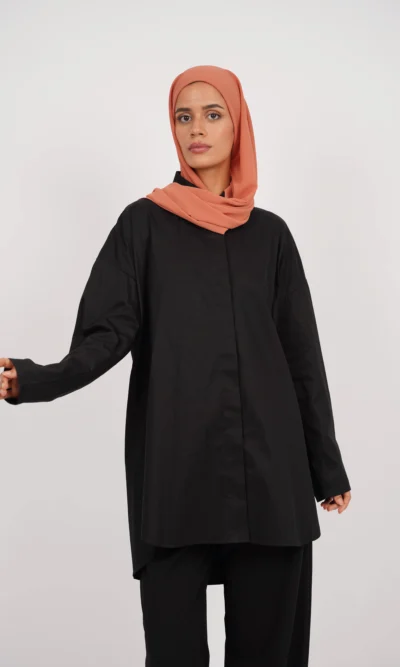 chemise oversize femme noir