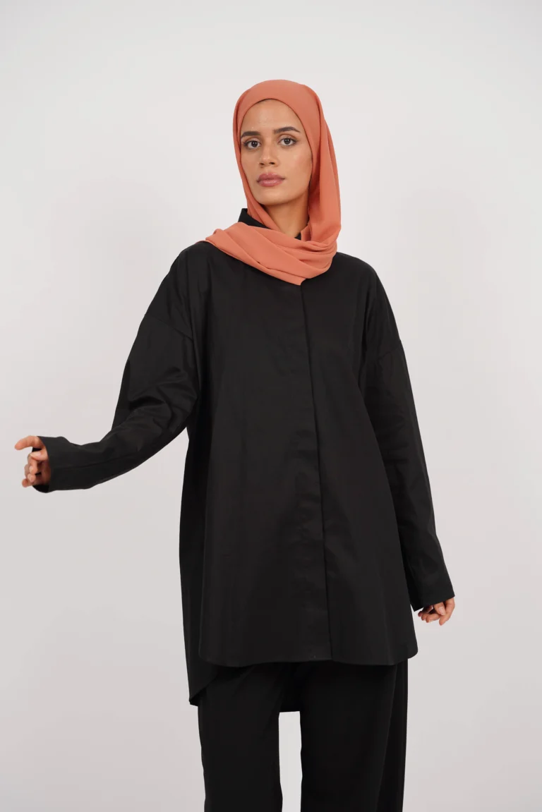 chemise oversize femme noir