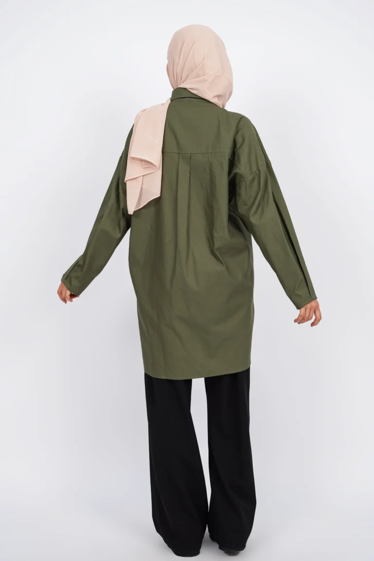 chemise oversize femme verte - dos