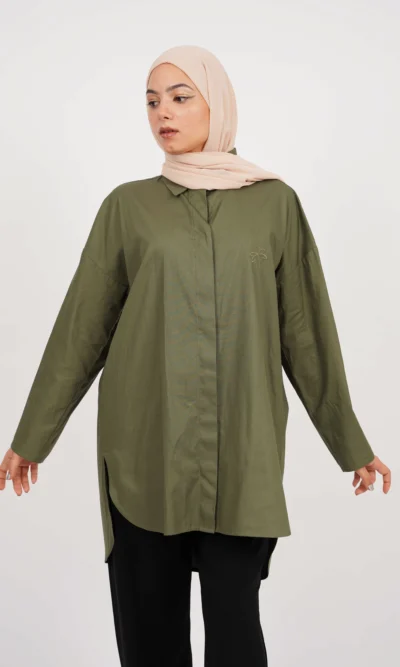 chemise oversize verte