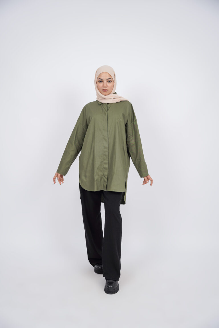 chemise oversize verte