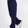 pantalon large taille haute bleu marine