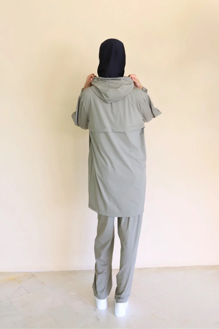 Survêtement Femme Voilée Vert Kaki dos