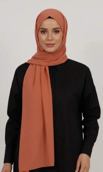 Foulard Crêpe Chiffon Pêche