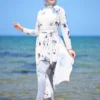 Grey Azur Modest Swimwear with Fitted Leggings