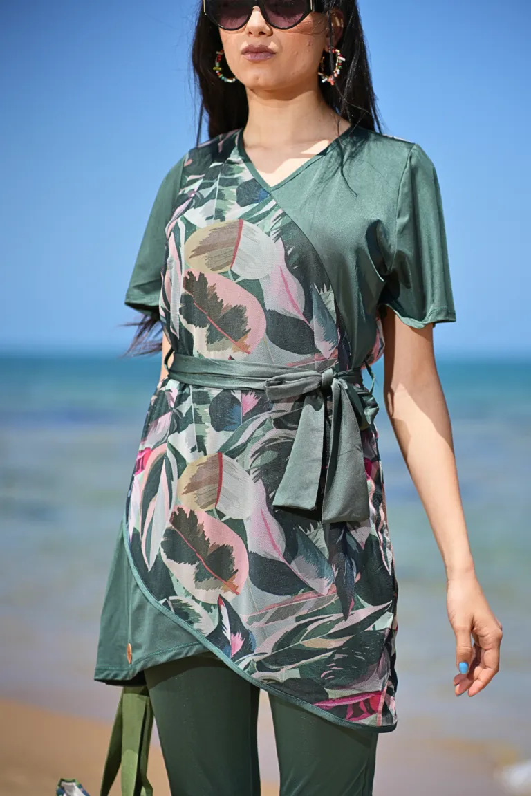 burkini manche courte vert militaire