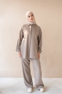 Ensemble Femme voilée Perle Beige