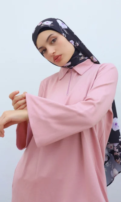 Pull Long Femme Col Chemise avec Zip Maya Rose