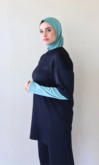 Modest Black Sports Top For Women Bold Black