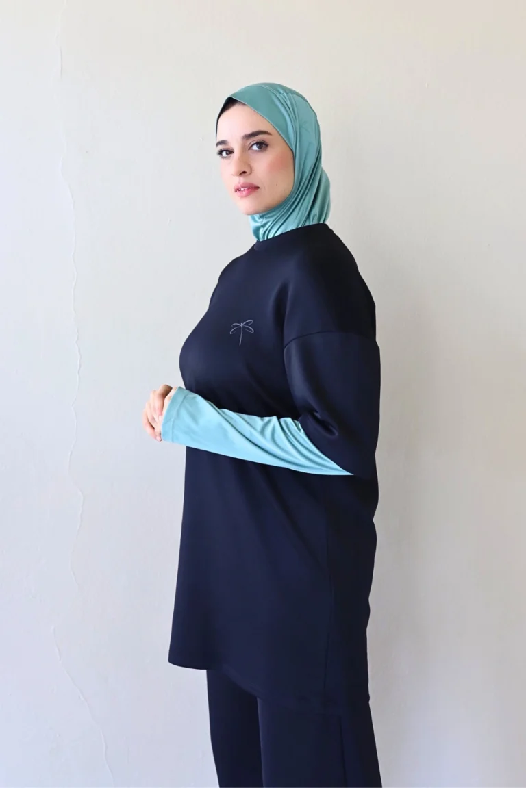 Modest Black Sports Top For Women Bold Black