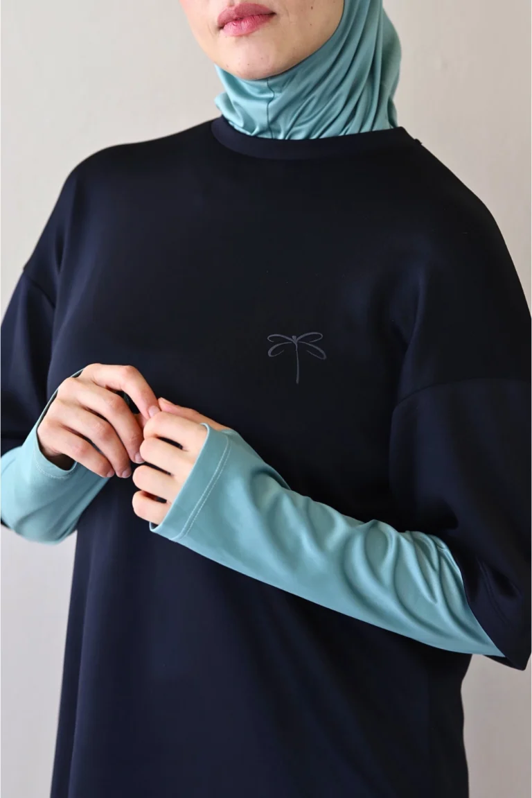 Modest Black Sports Top for Women