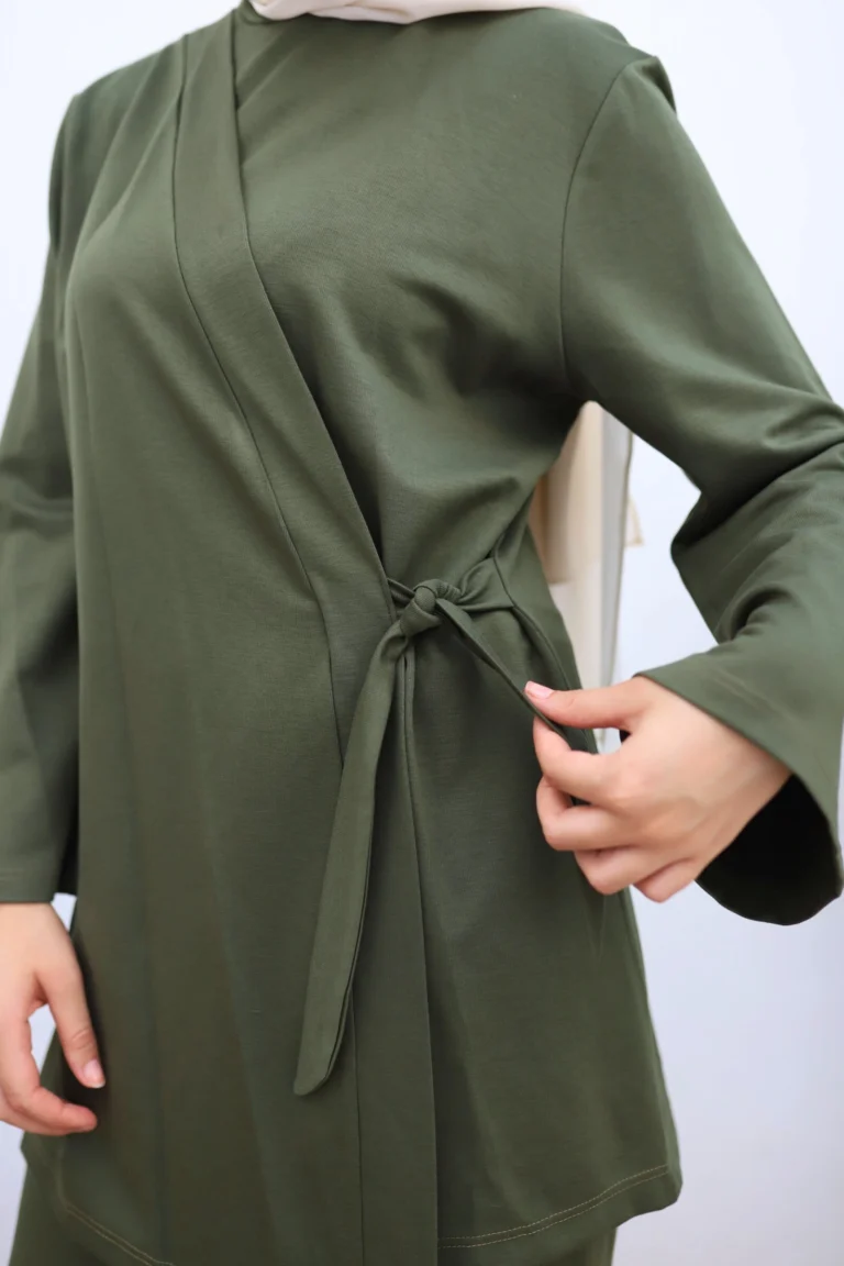 Ensemble Pantalon Pull Tendance Vert details
