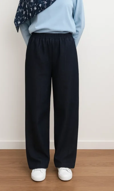 Jean Bleu Large Taille Haute