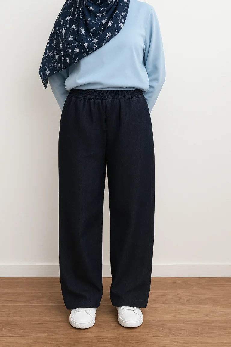 Jean Bleu Large Taille Haute