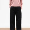 Pantalon Noir Large Taille Haute