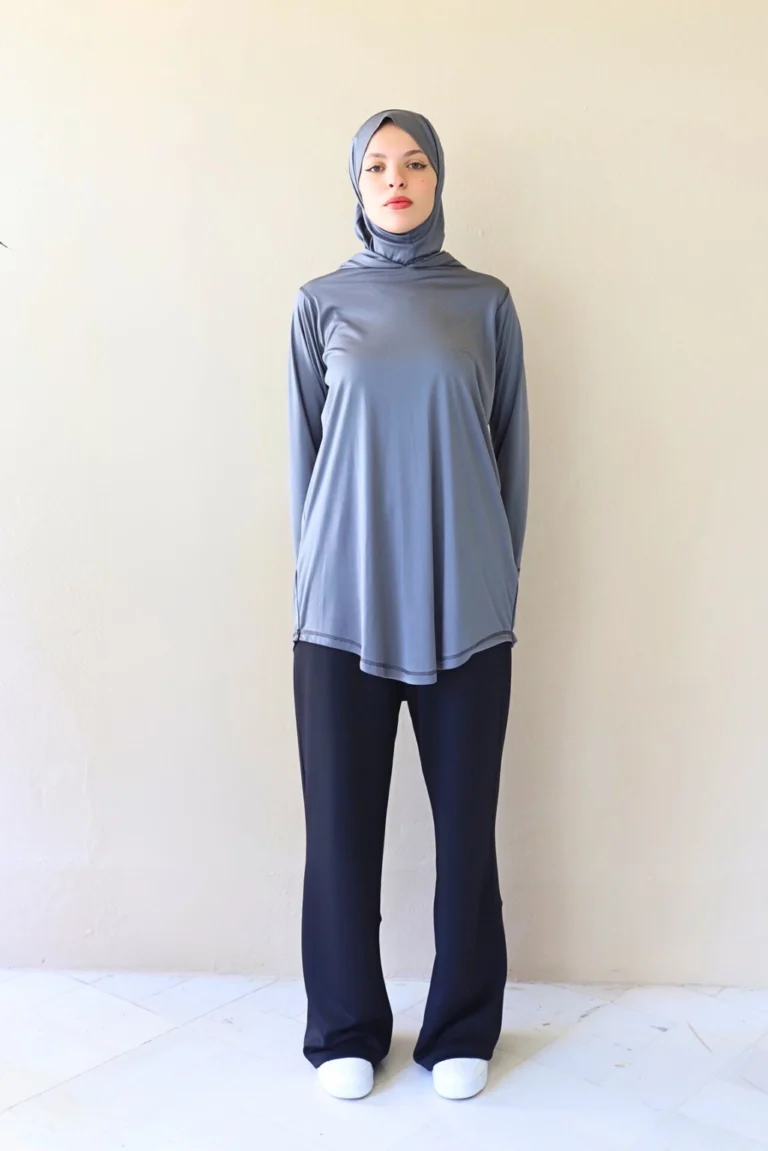 Pull Long Sport Femme gris face