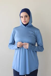 Pull Long Sport Femme Haute Performance Bleu