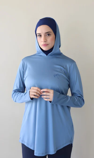 Pull Long Sport Femme Haute Performance Bleu