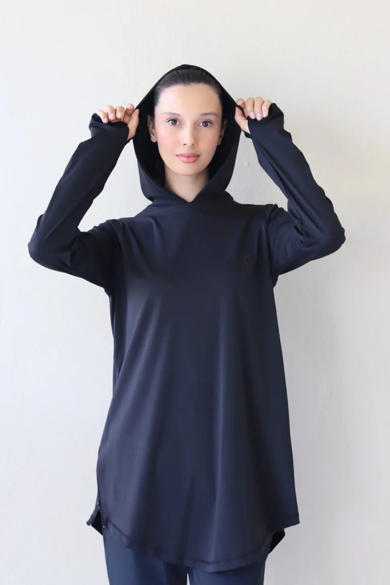 Women's Long Sports Sweater High Performance Black