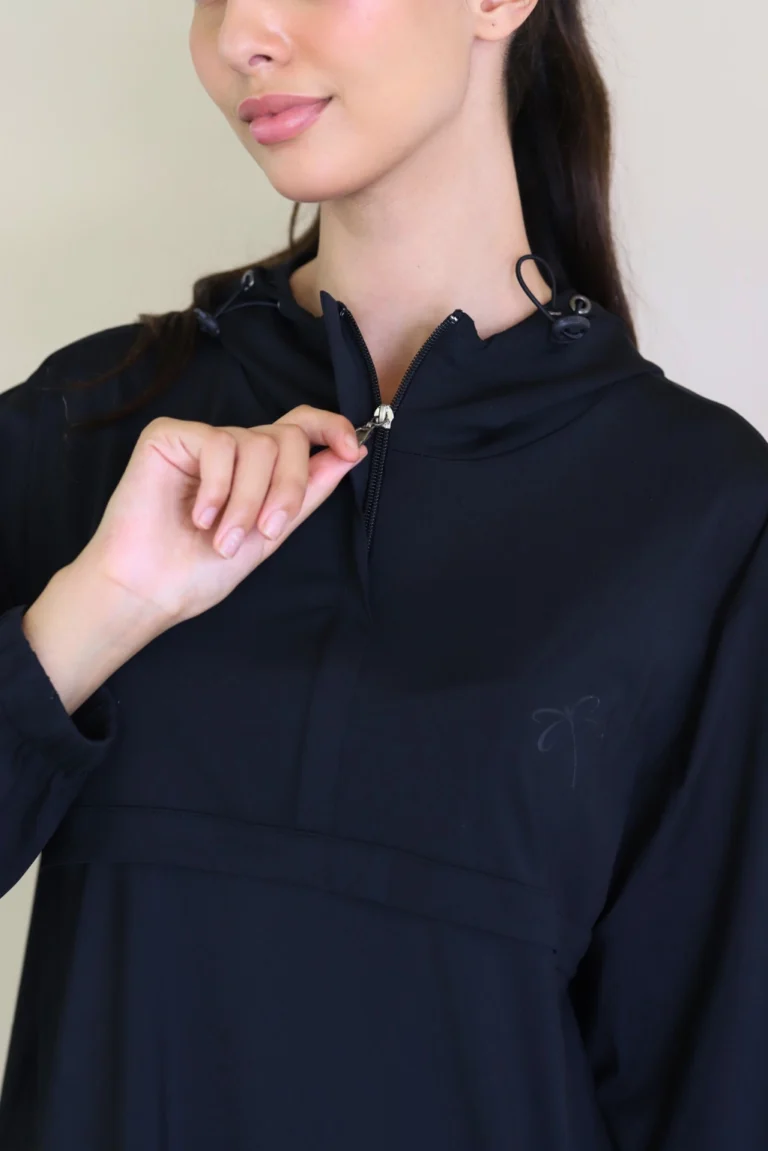 Survêtement Femme Voilée Noir detail zip