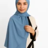 Foulard Chiffon Bleu Acier