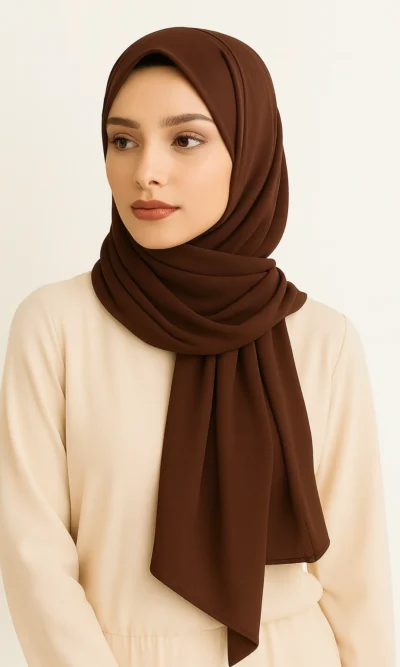 Foulard Chiffon Marron