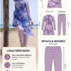 Burkini 4 Pièces Mauve Lilas Femme