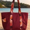 Sac de Plage Bordeaux MOANA Élégance Tropicale & Style Chic