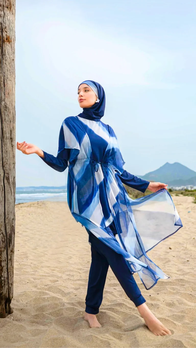 Burkini Femme Bleu Élégant Esmeralda