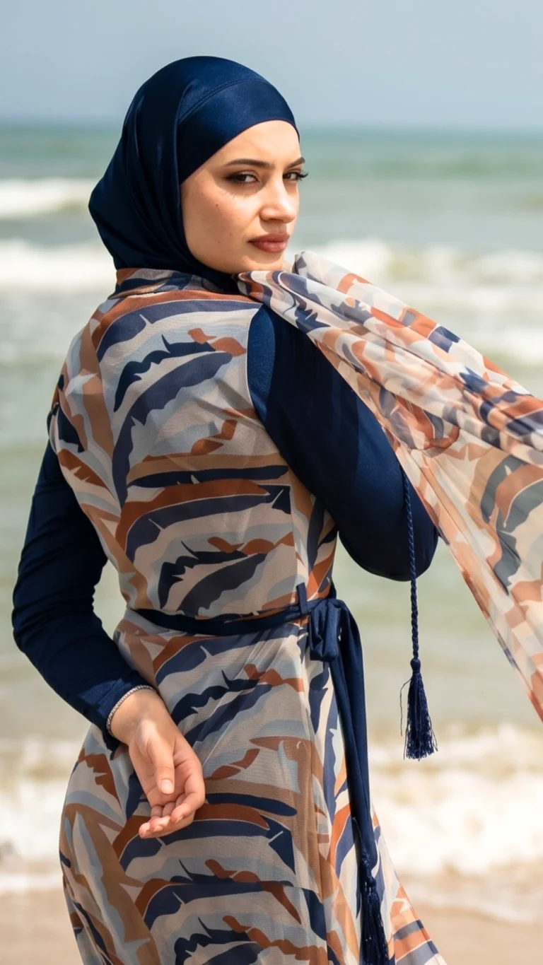 Burkini Femme Bleu Marine Serena – Maillot de Bain Modeste Chic