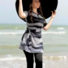 Burkini Manche Courte Noir et Blanc