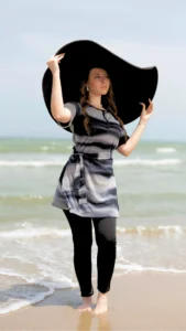 Burkini Manche Courte Noir et Blanc
