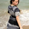 Burkini Manche Courte Noir et Blanc dos