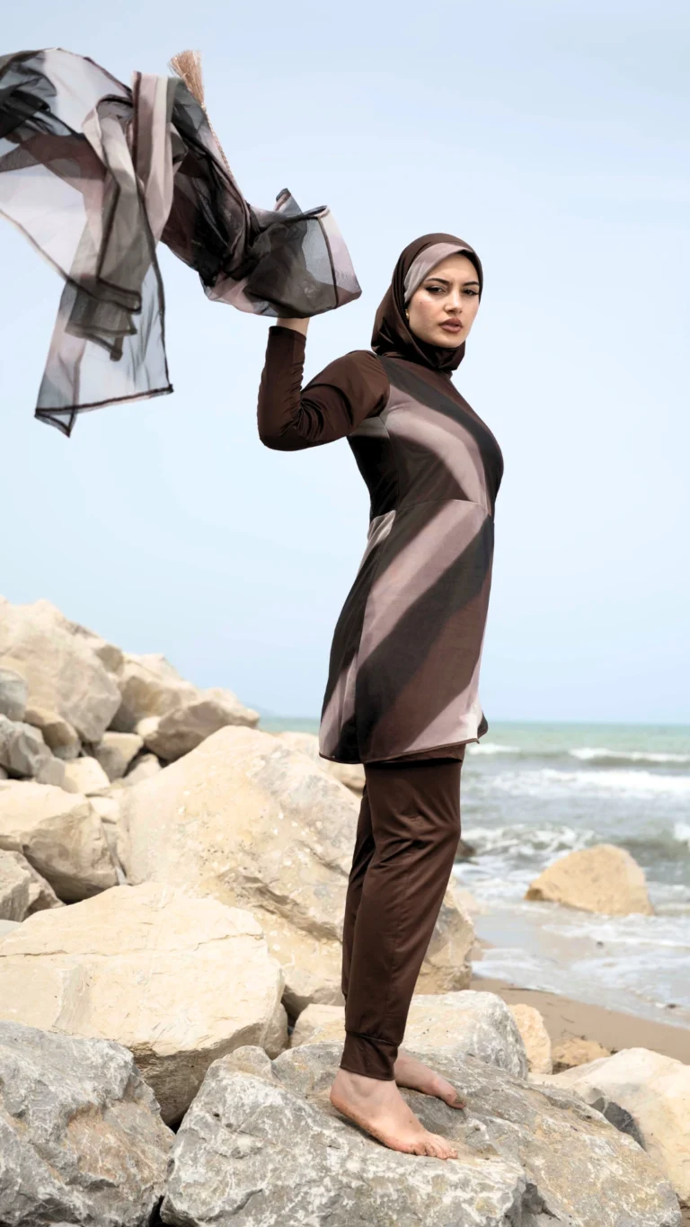 Burkini Marron 4 Pièces