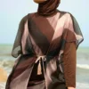 Burkini Marron 4 Pièces Élégant