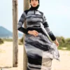 Burkini Noir et Blanc Effet Marbré